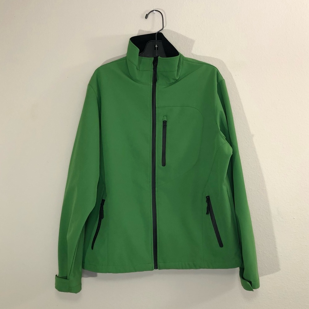 Pulse Size Medium Bright Green Coat Jacket Full Zip Pockets Casual Winter Spring